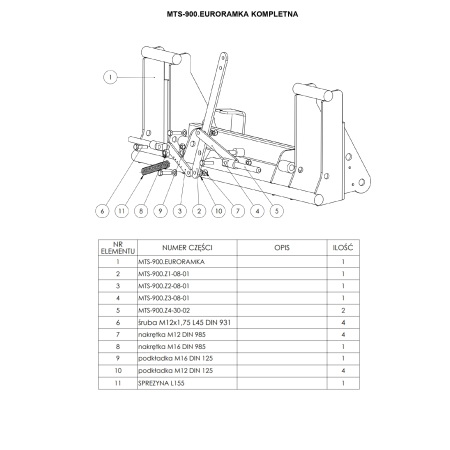 Części do Ładowacza czołowego Metal-Technik MTS-900